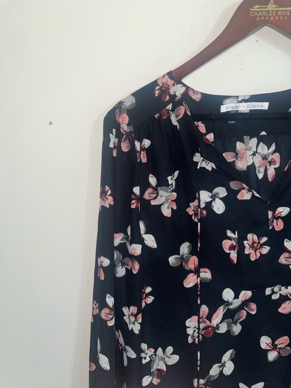 Violet & Claire 💮 slinky floral blouse top xl